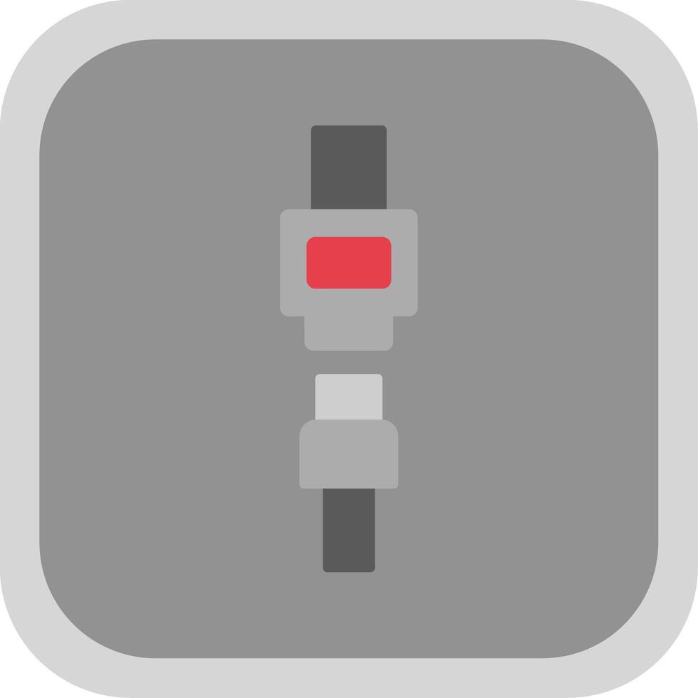 Seat Belt Flat Round Corner Icon vector