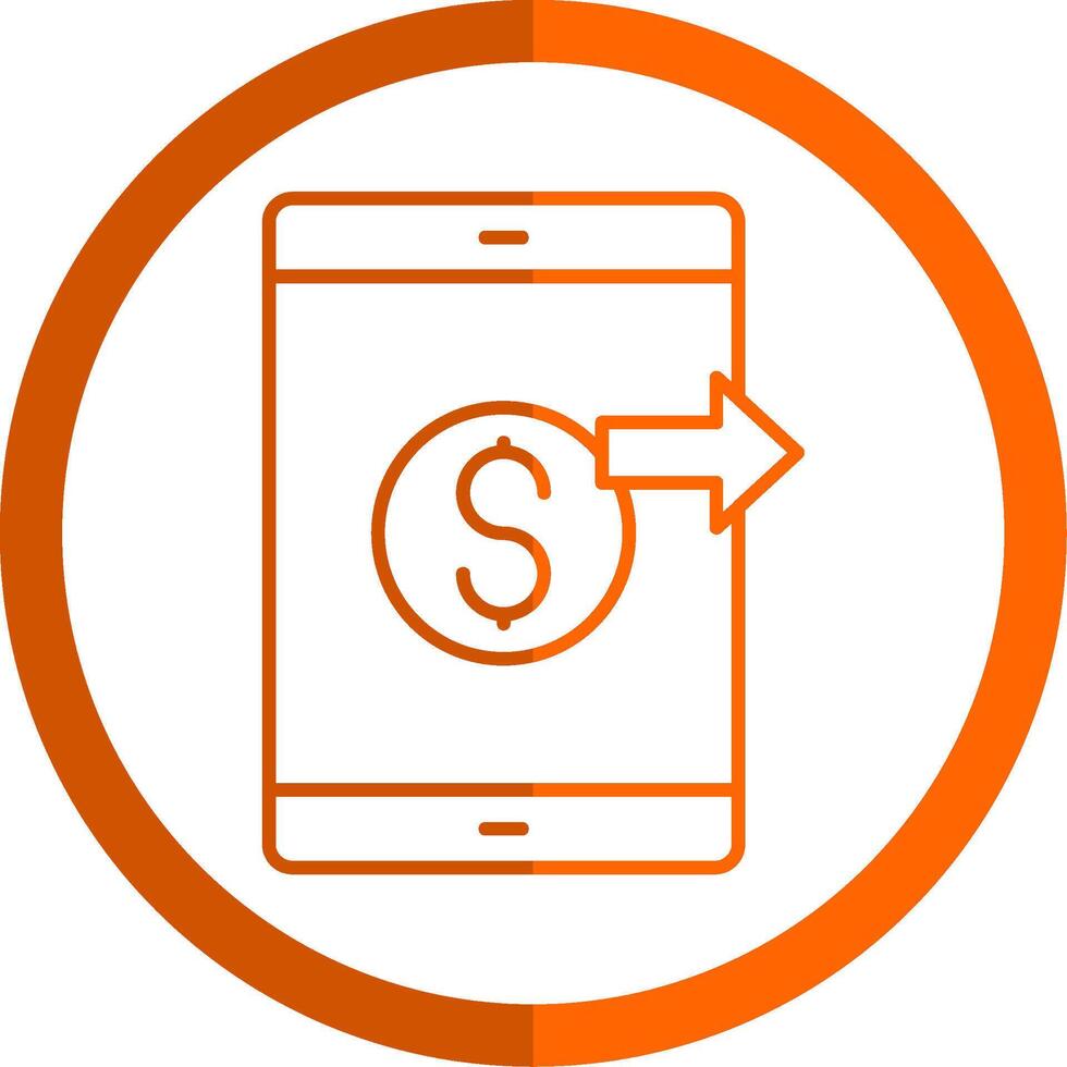 Send Money Line Orange Circle Icon vector