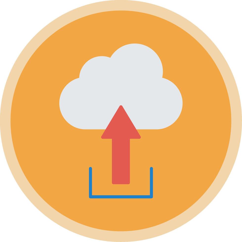 Upload Flat Multi Circle Icon vector