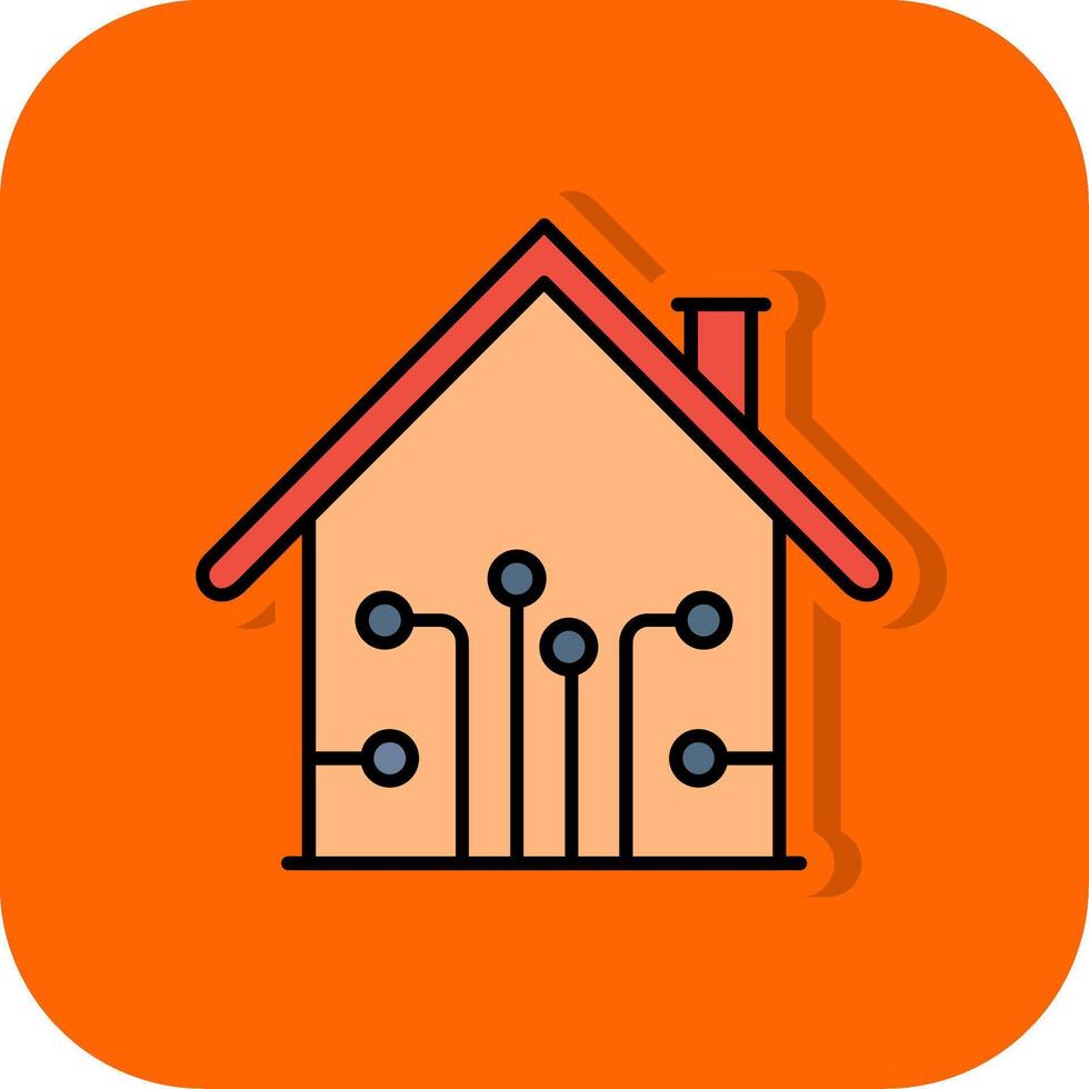 Smart Home Filled Orange background Icon vector