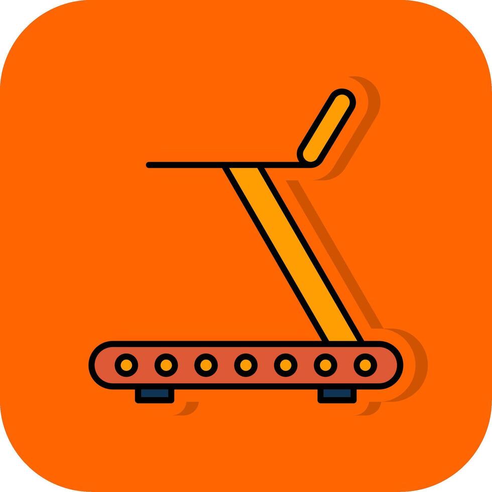 Treadmill Filled Orange background Icon vector