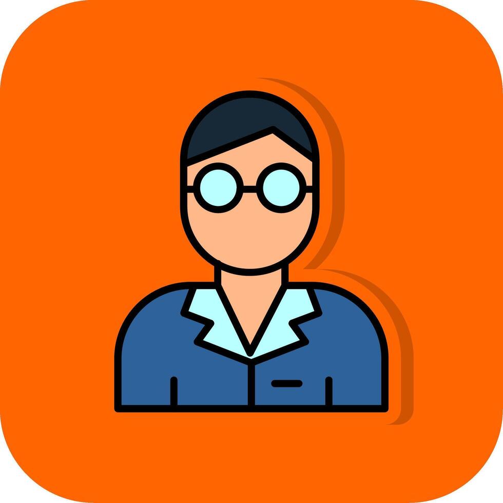 scientist Filled Orange background Icon vector