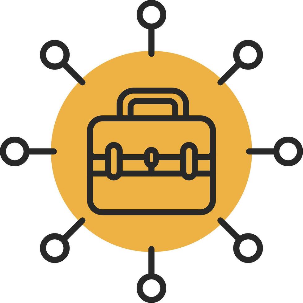 Briefcase Skined Filled Icon vector