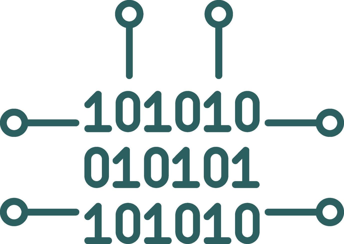 Binary Code Line Gradient Round Corner Icon vector