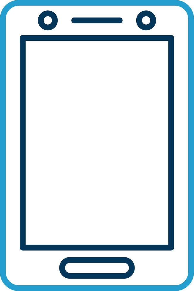 Smartphone Line Blue Two Color Icon vector