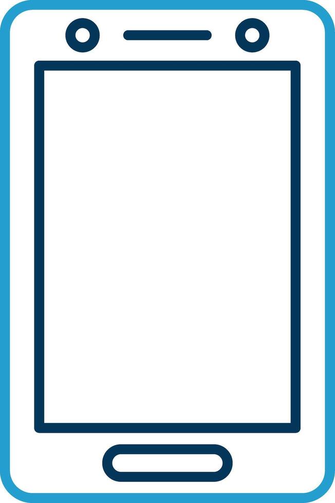 Smartphone Line Blue Two Color Icon vector