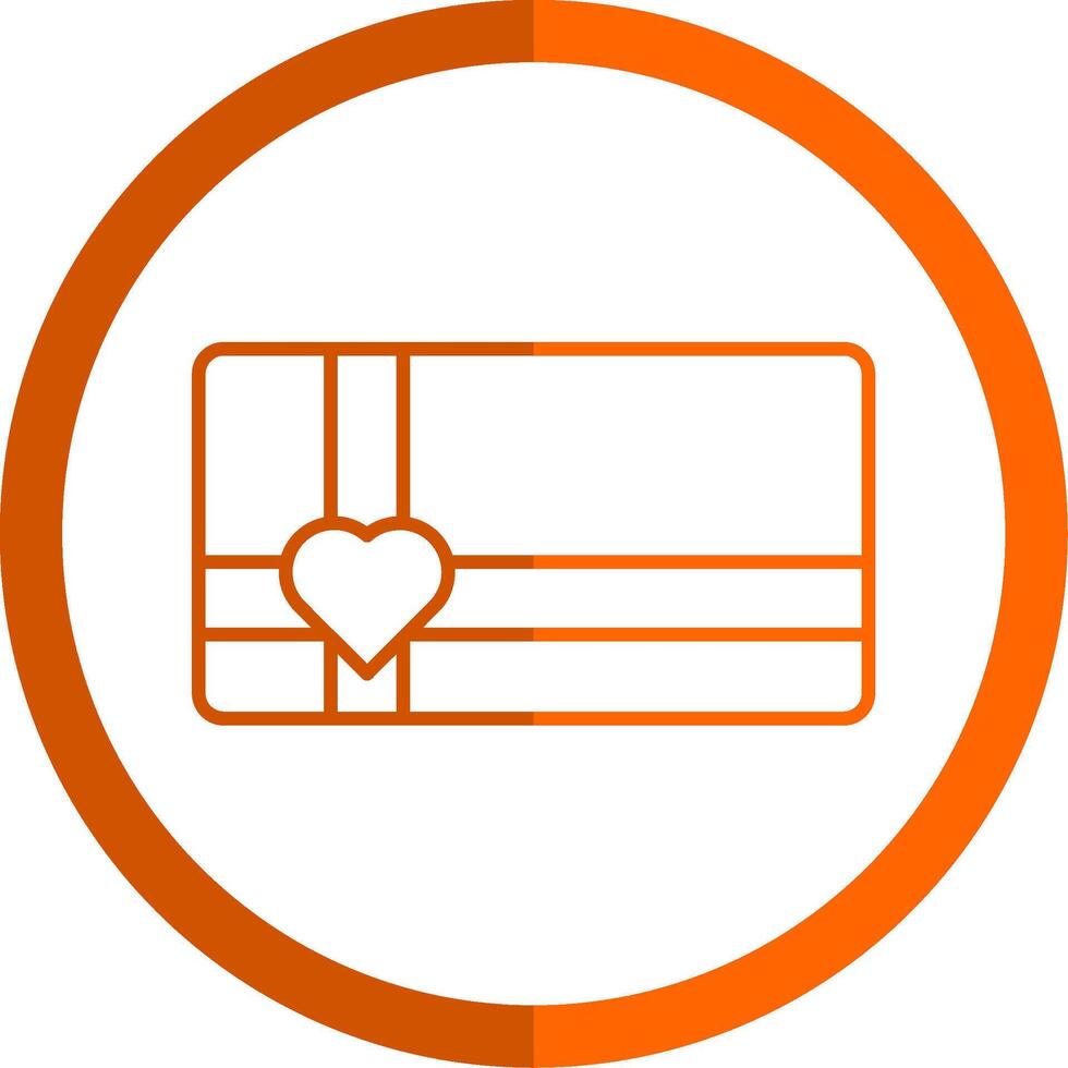 Gift Card Line Orange Circle Icon vector