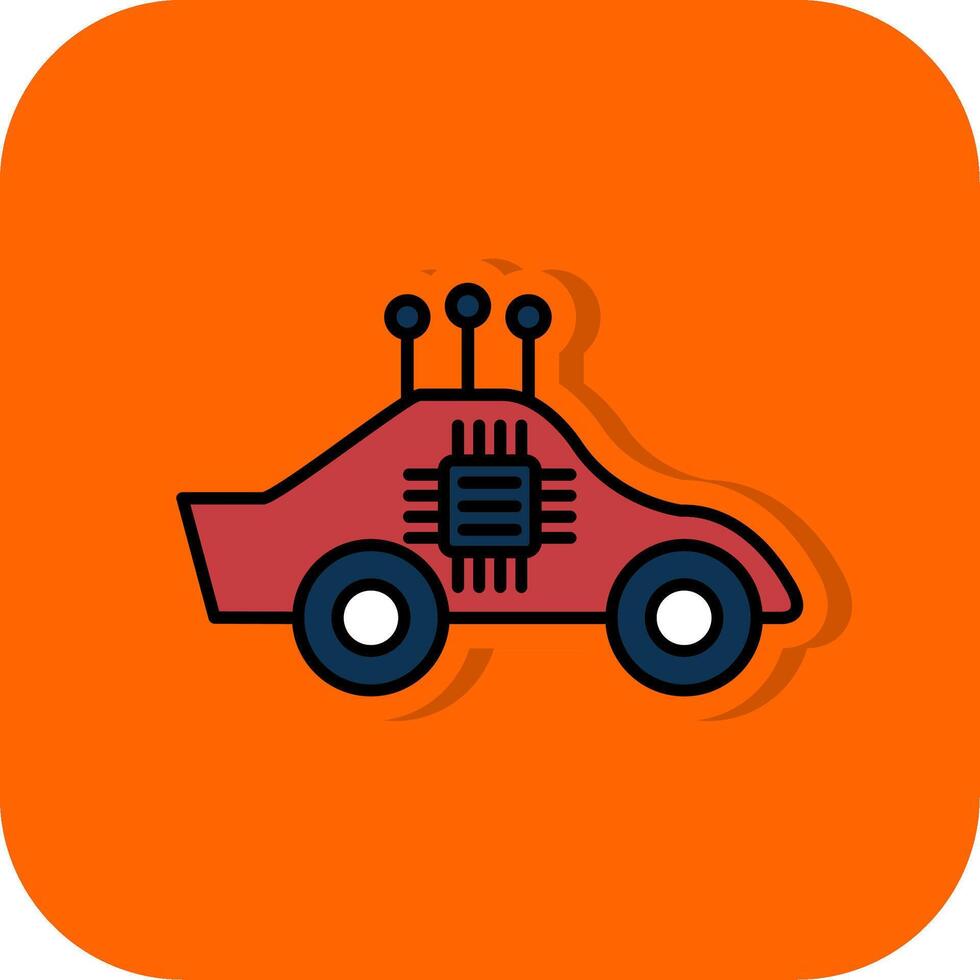 Autonomous Car Filled Orange background Icon vector