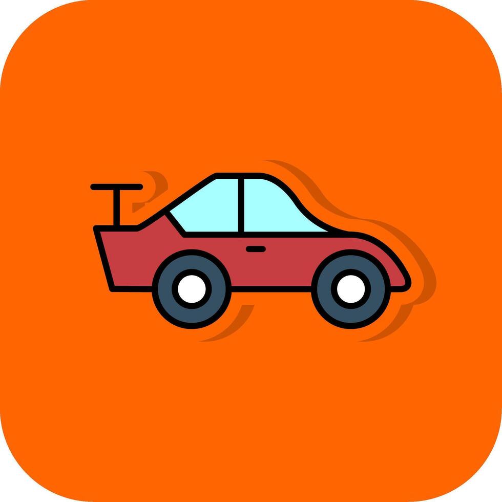 Car Filled Orange background Icon vector