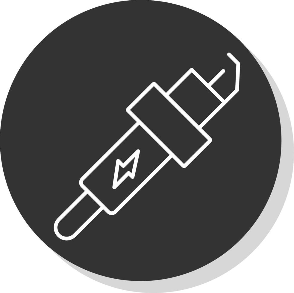 Spark Plug Line Grey Circle Icon vector