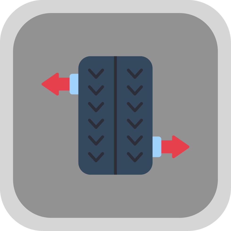 Wheel Alignment Flat Round Corner Icon vector