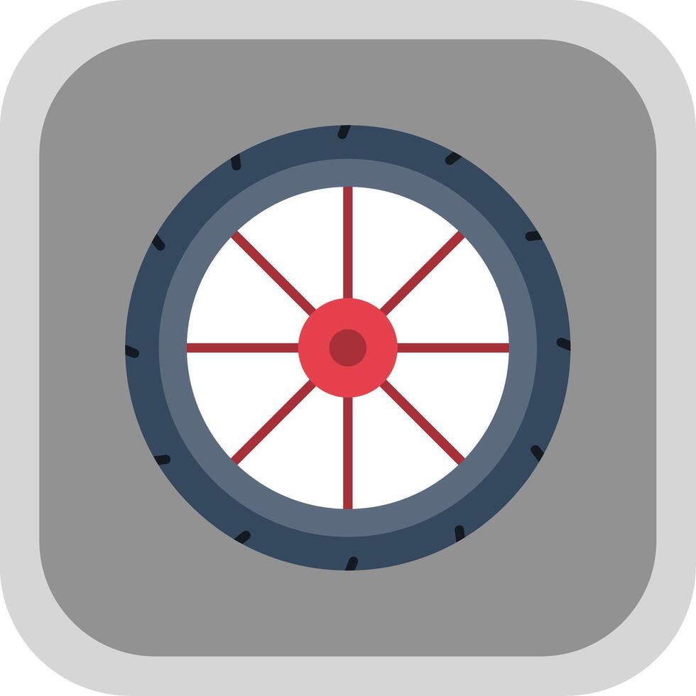 Wheel Flat Round Corner Icon vector