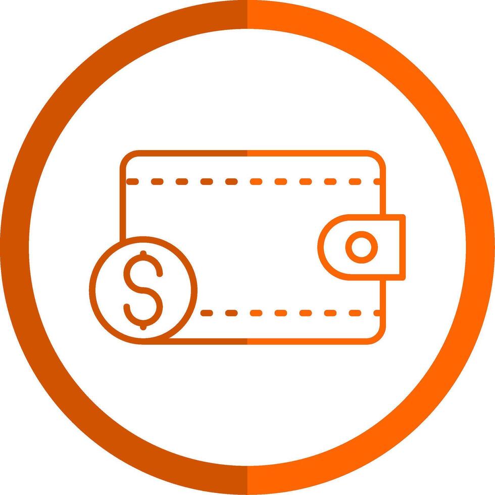 Purse Line Orange Circle Icon vector