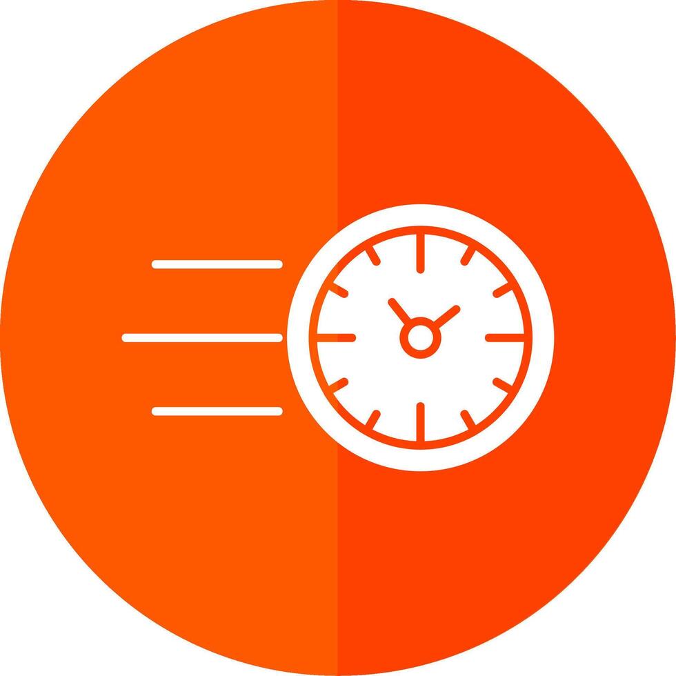 Fast Time Glyph Red Circle Icon vector