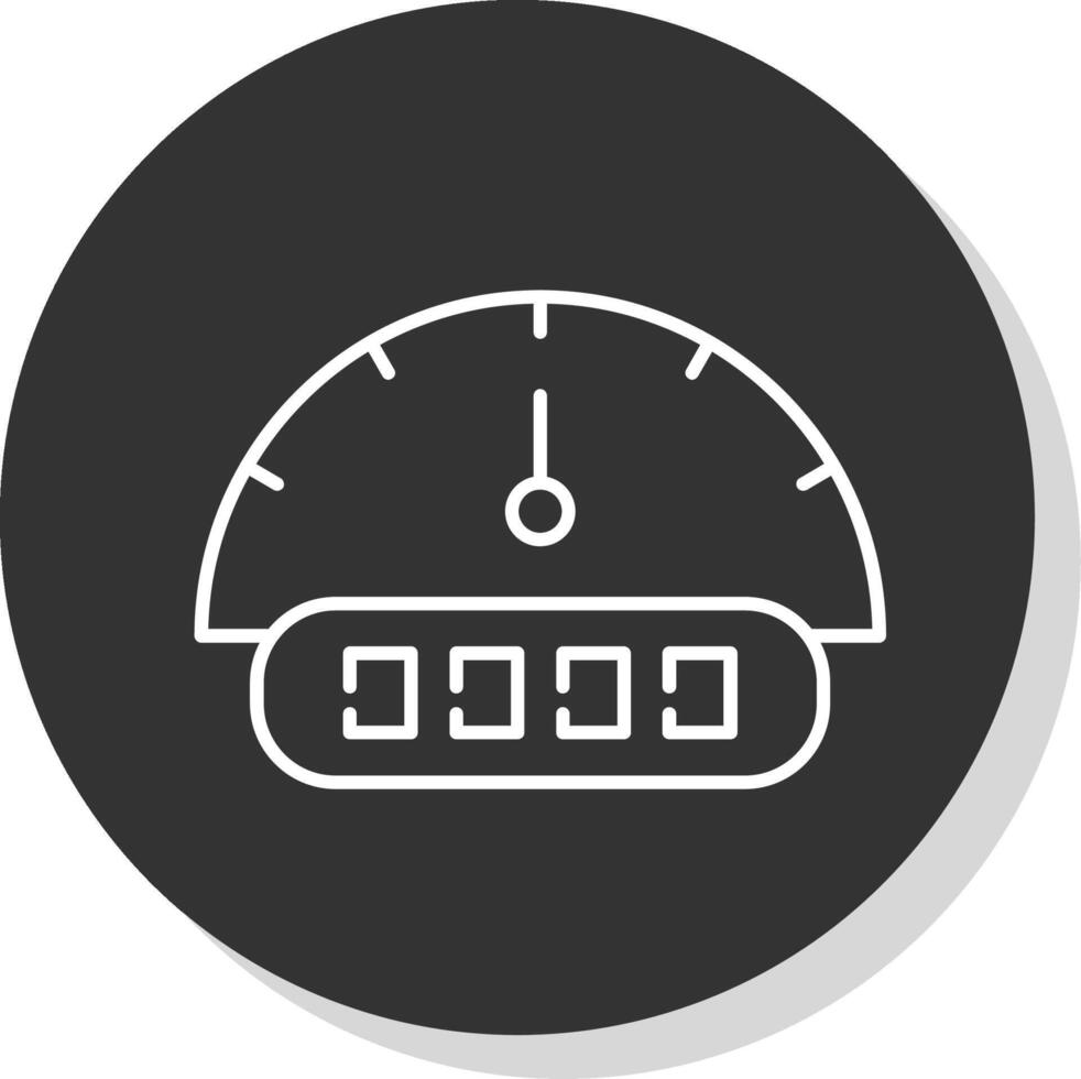 Tachometer Line Grey Circle Icon vector