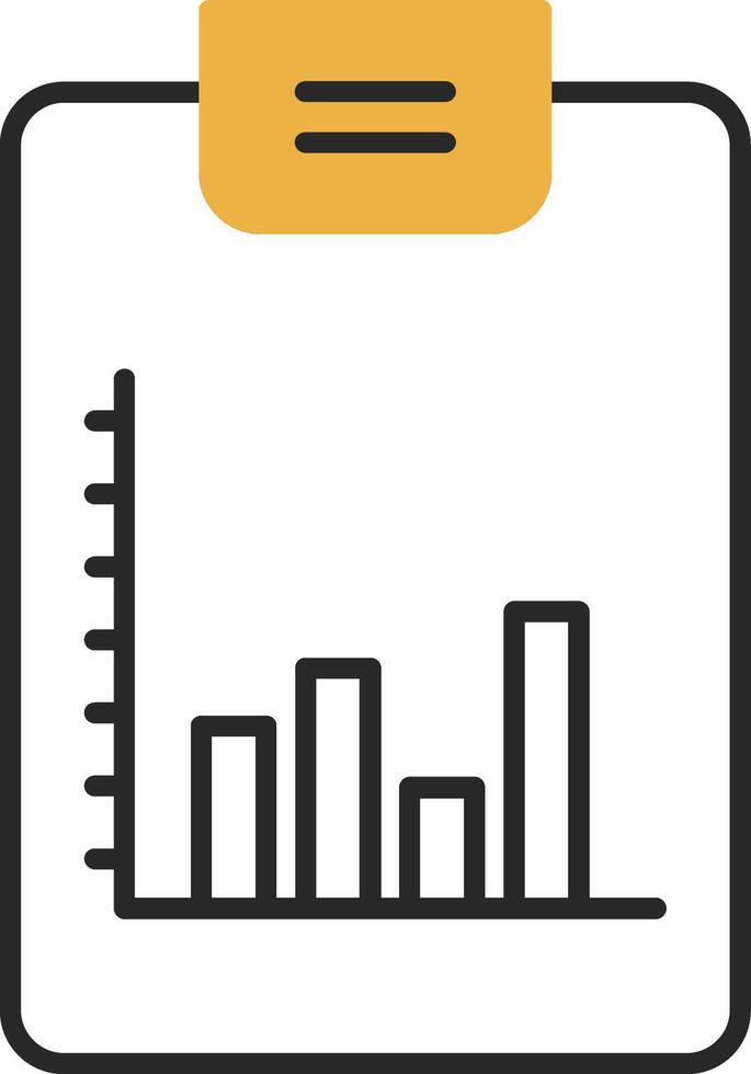 Bar Chart Skined Filled Icon vector