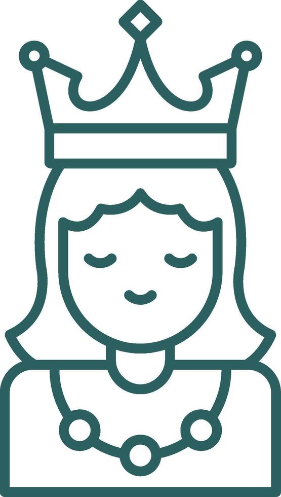 Princess Line Gradient Round Corner Icon vector
