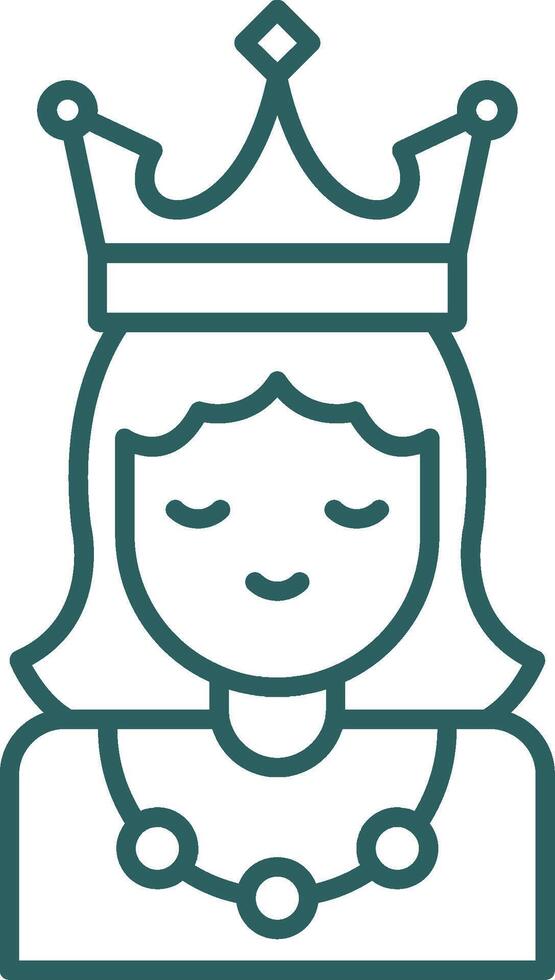 Princess Line Gradient Round Corner Icon vector