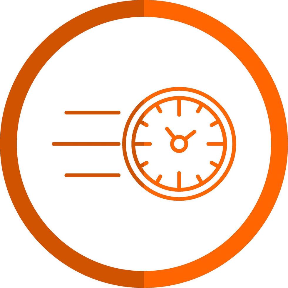 Fast Time Line Orange Circle Icon vector