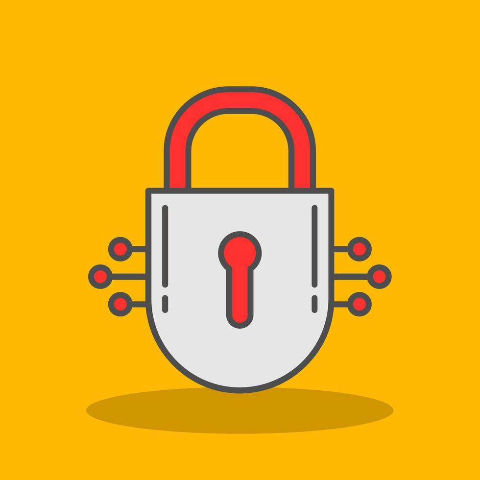 Lock Filled Shadow Icon vector