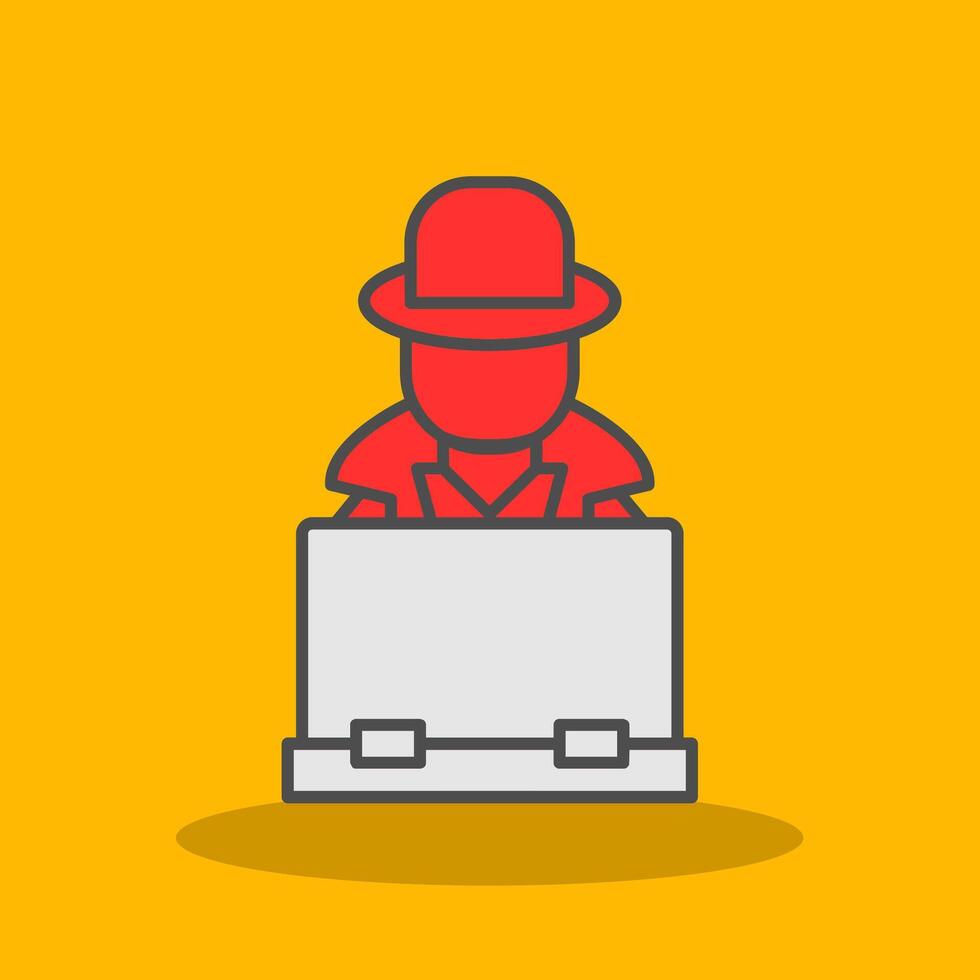 Hacker Filled Shadow Icon vector