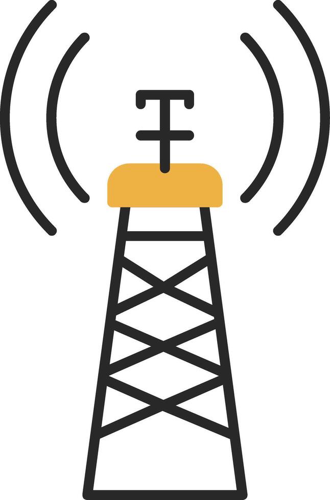 Signal Tower Skined Filled Icon vector