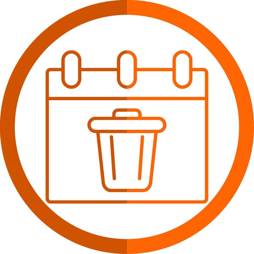 Delete Event Line Orange Circle Icon vector