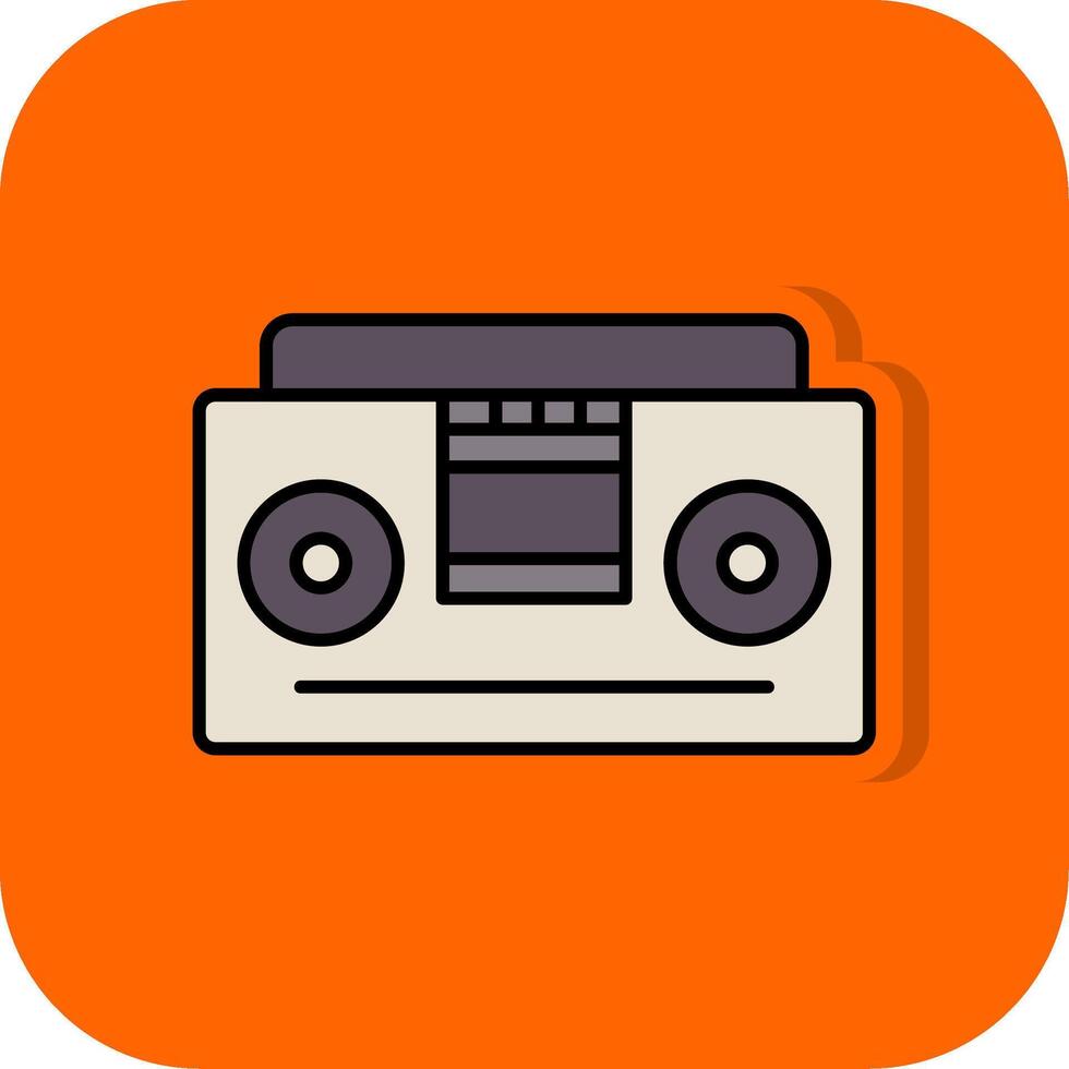 Tape Recorder Filled Orange background Icon vector