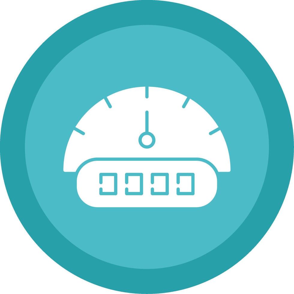 Tachometer Glyph Multi Circle Icon vector