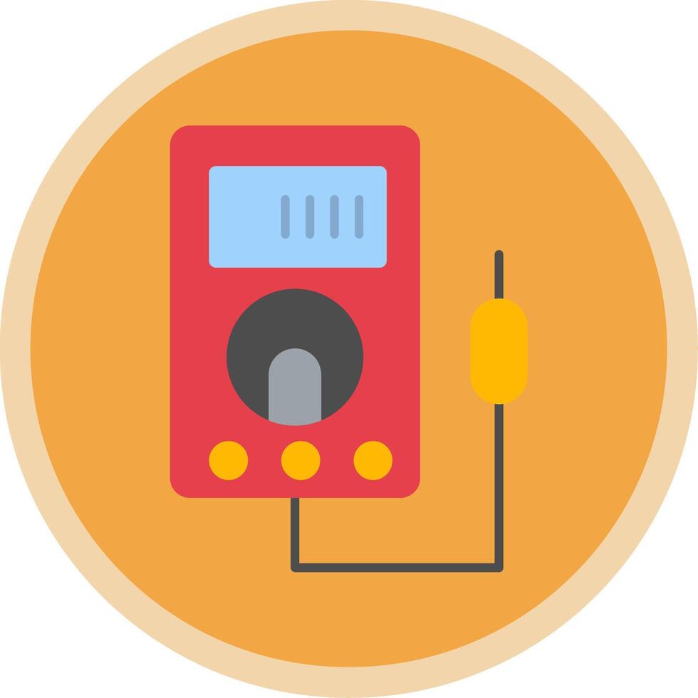Voltmeter Flat Multi Circle Icon vector