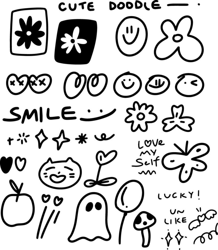 cute doodles element design for templates. vector