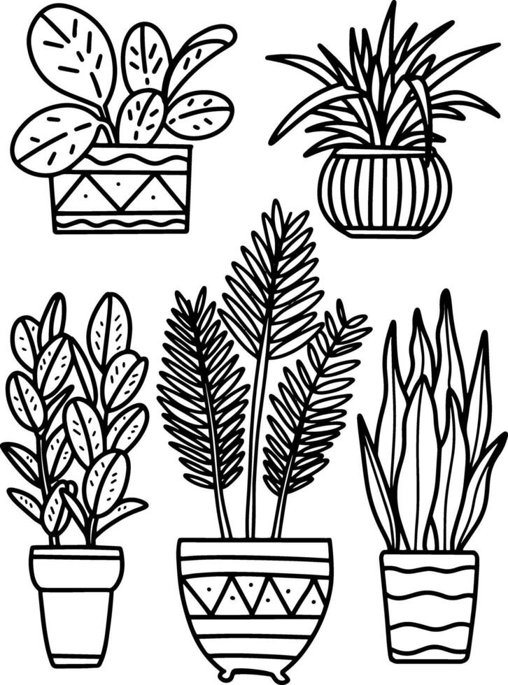 Plant doodle element design. vector