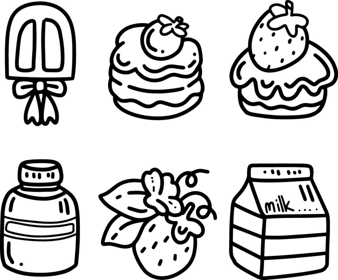 food and sweet doodles element design. vector