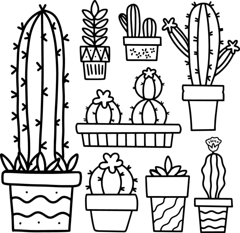 plants doodles element design. vector