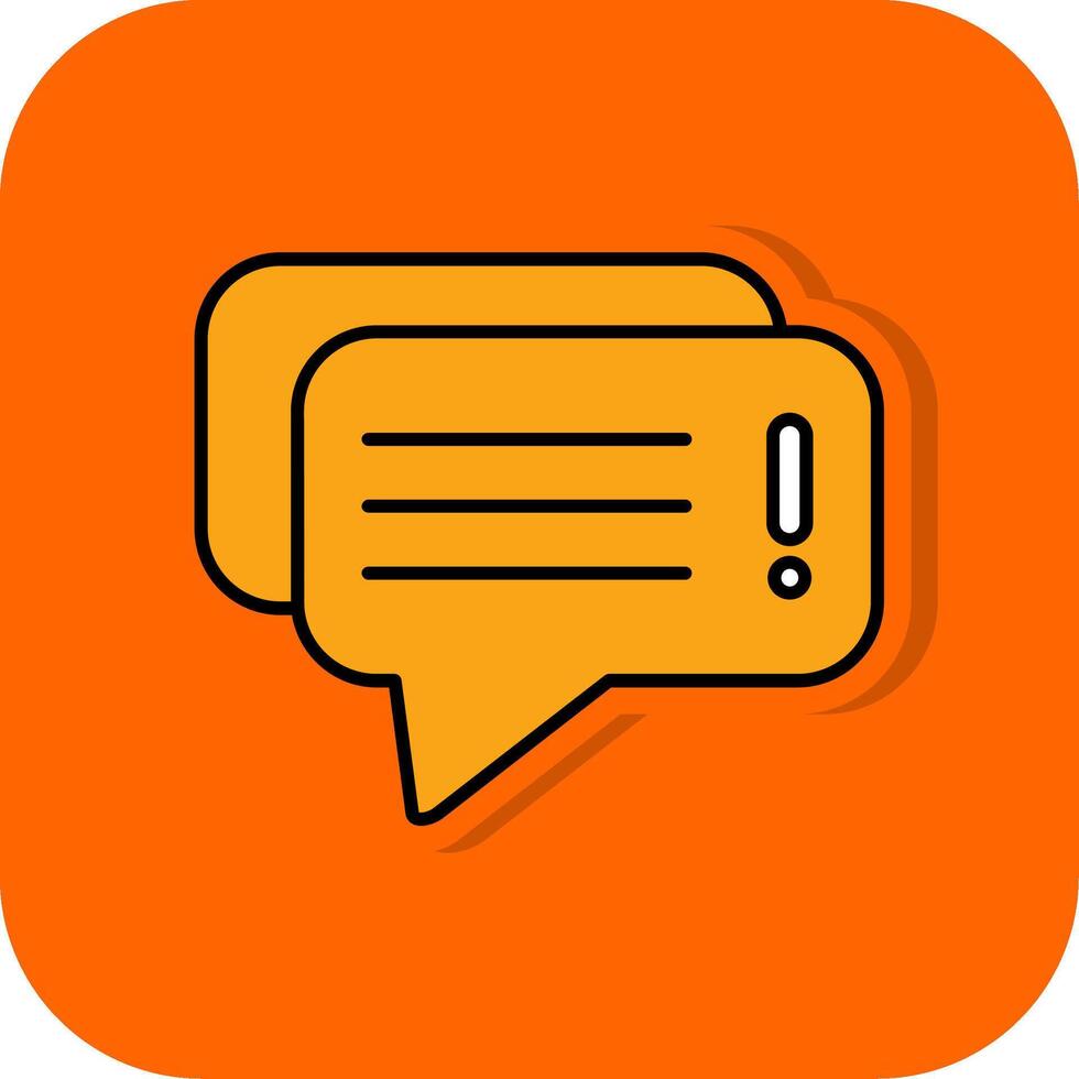 Error Message Filled Orange background Icon vector