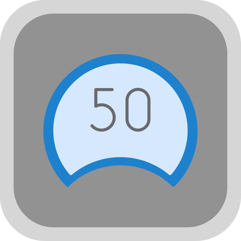 Speed Limit Flat Round Corner Icon vector