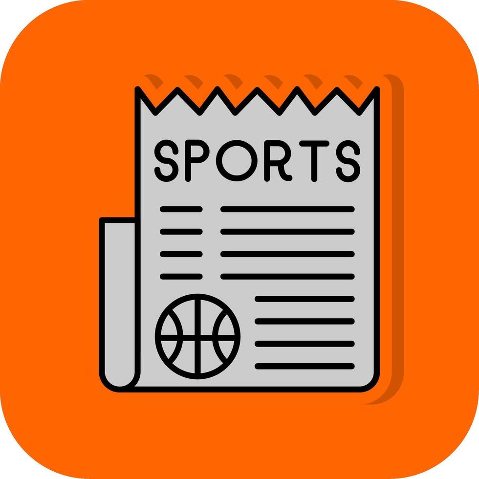 Sports News Filled Orange background Icon vector