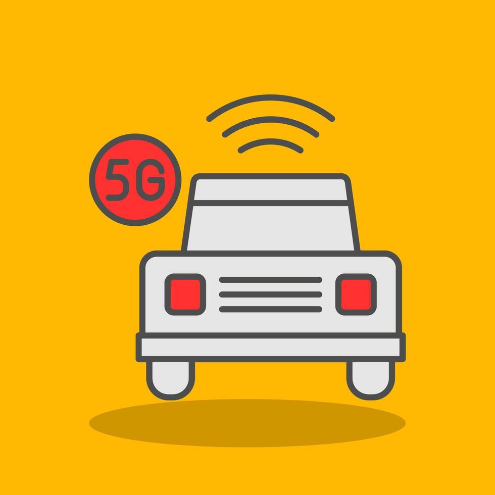Smart Car Filled Shadow Icon vector