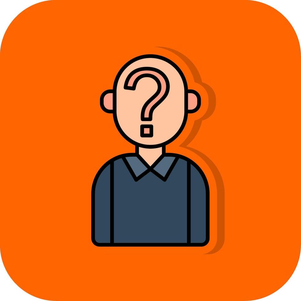 Suspect Filled Orange background Icon vector