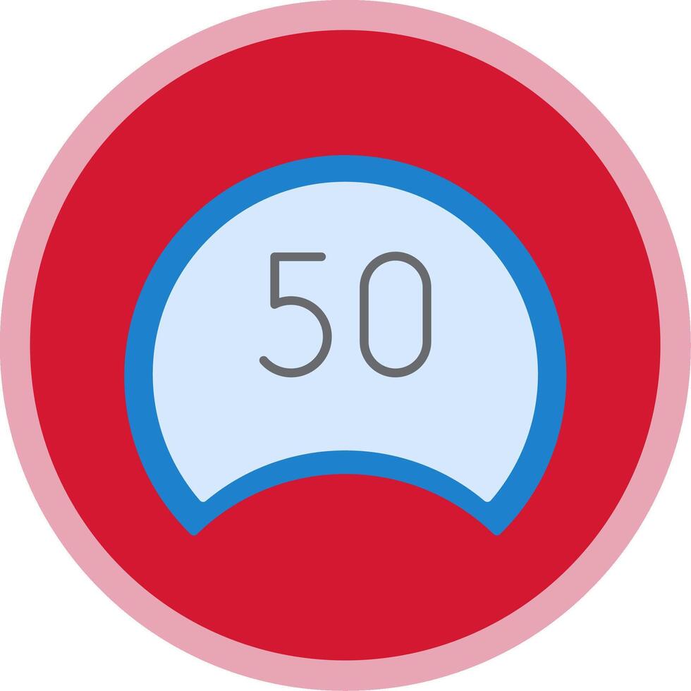 Speed Limit Flat Multi Circle Icon vector