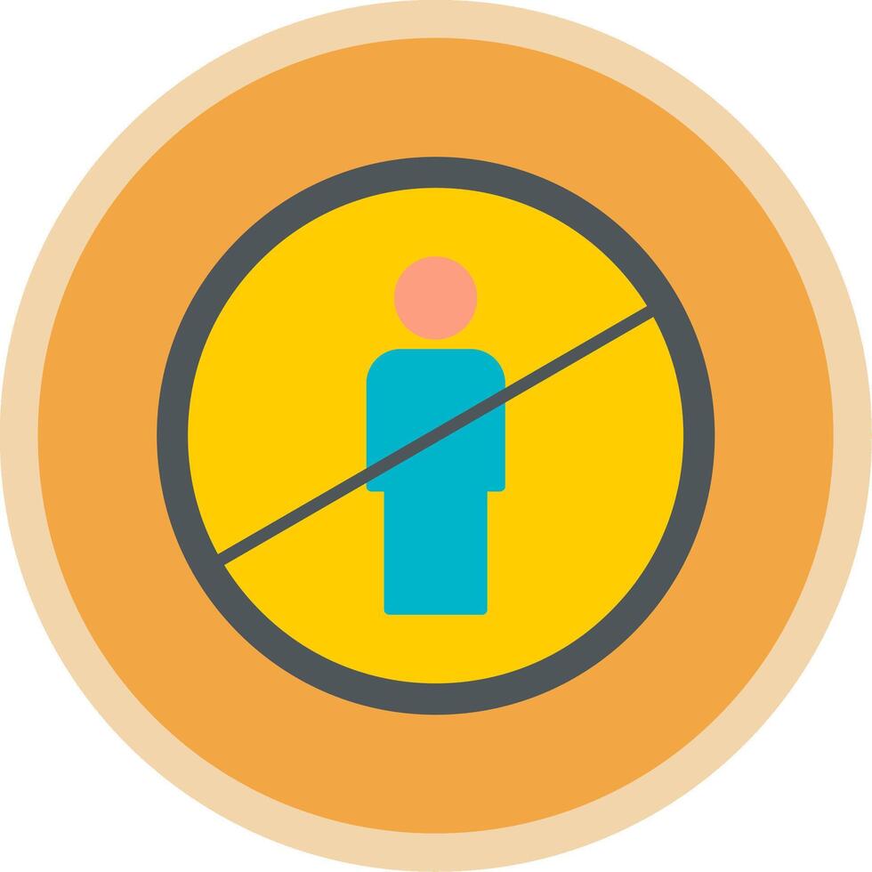 No Entry Flat Multi Circle Icon vector