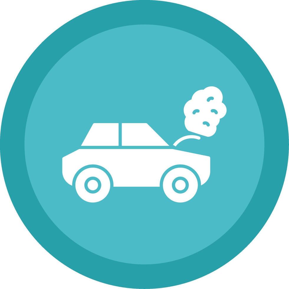 Broken Car Glyph Multi Circle Icon vector