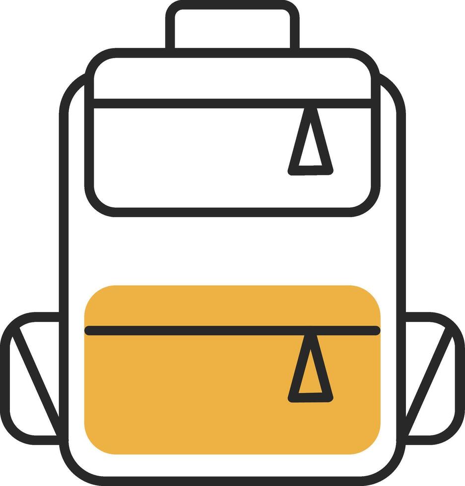 Backpack Skined Filled Icon vector