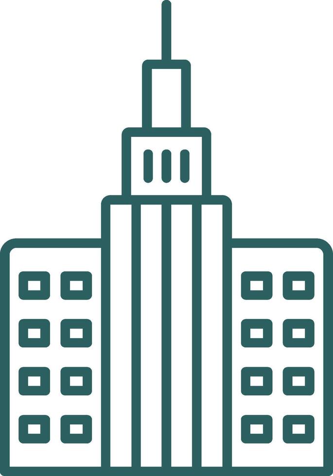 Skycraper Line Gradient Round Corner Icon vector