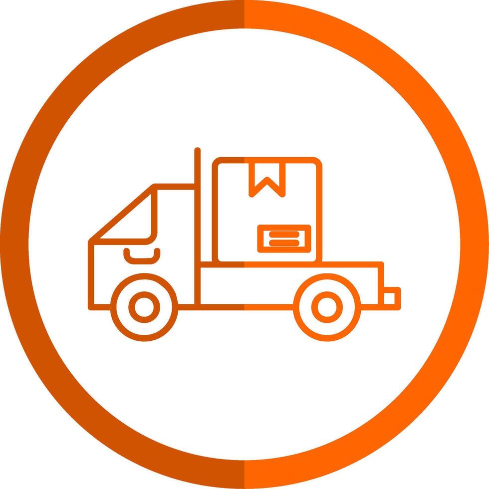 Shipped Line Orange Circle Icon vector