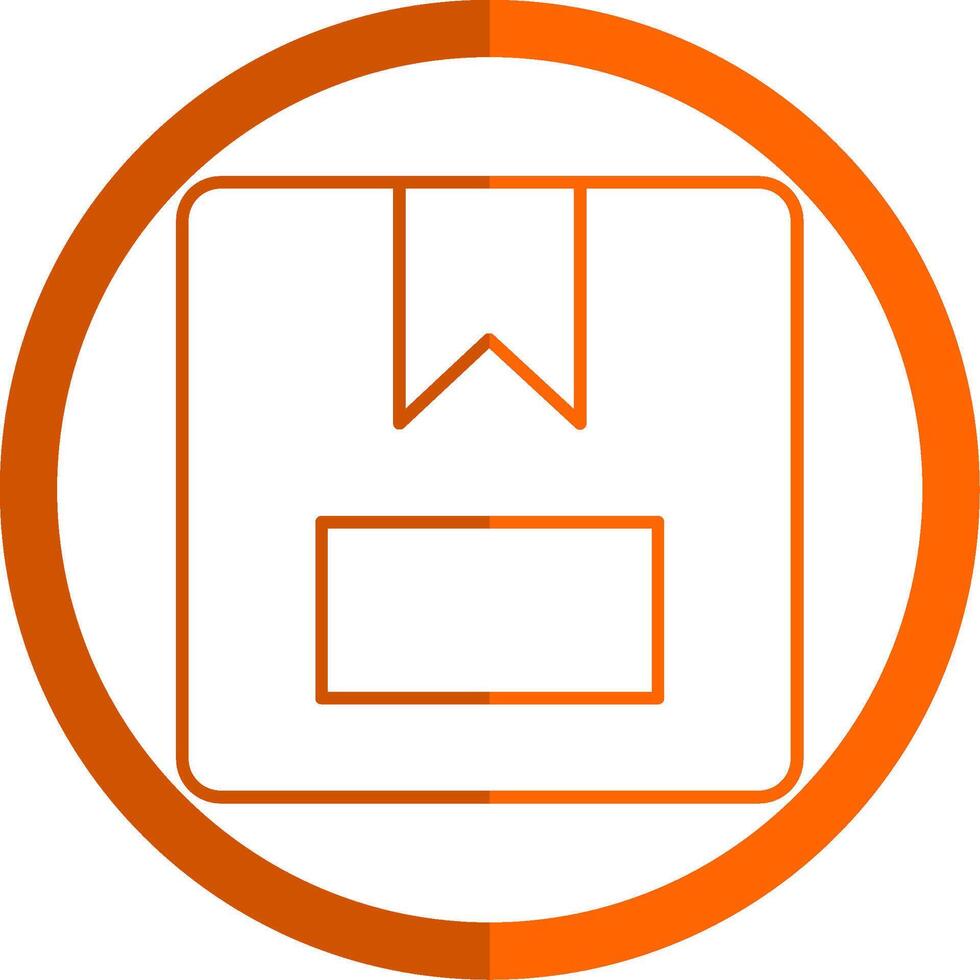 paquete caja línea naranja circulo icono vector