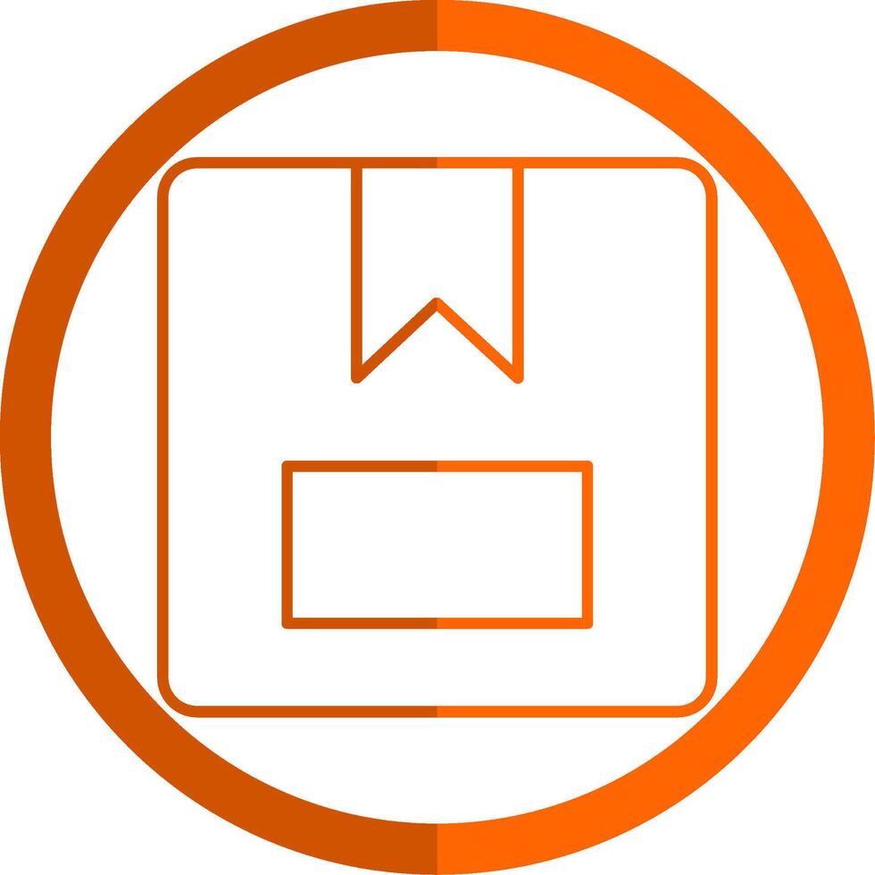 Package Box Line Orange Circle Icon vector