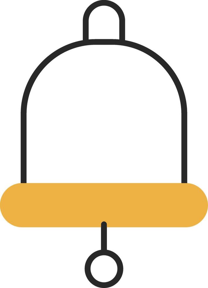 School Bell Skined Filled Icon vector