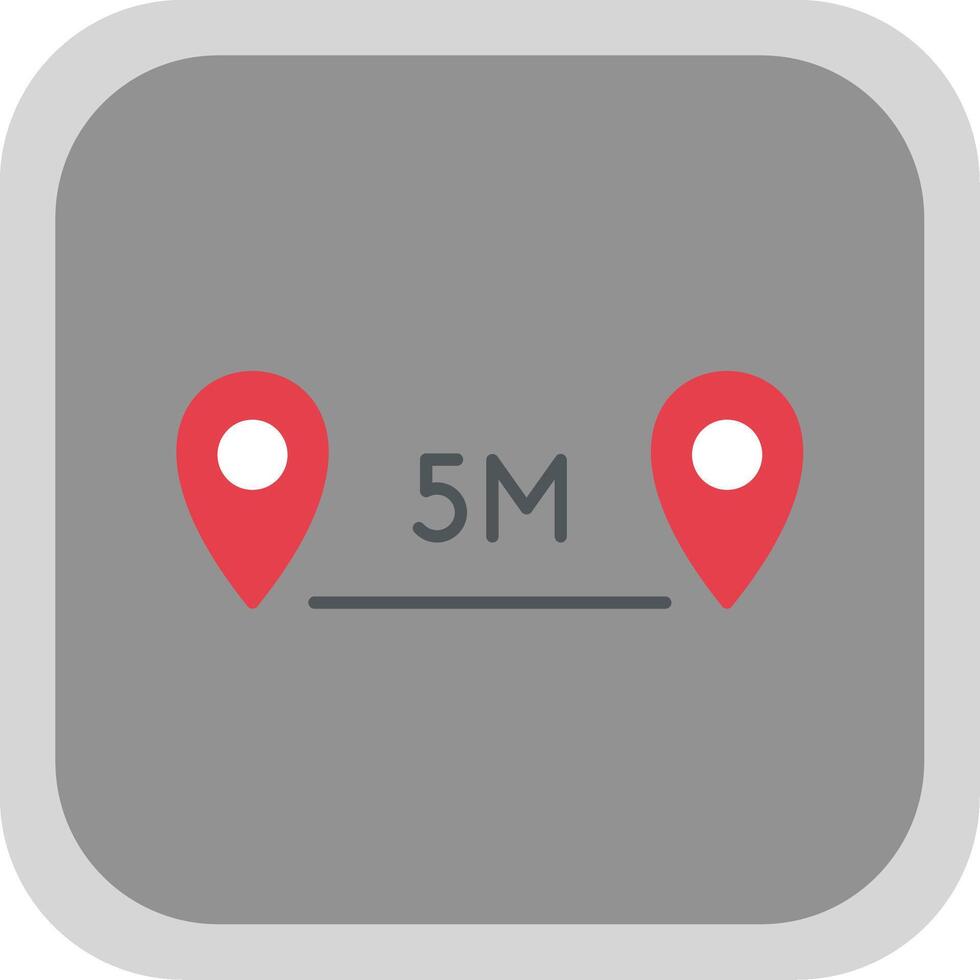Distance Flat Round Corner Icon vector