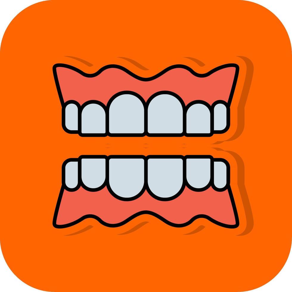 dentadura lleno naranja antecedentes icono vector